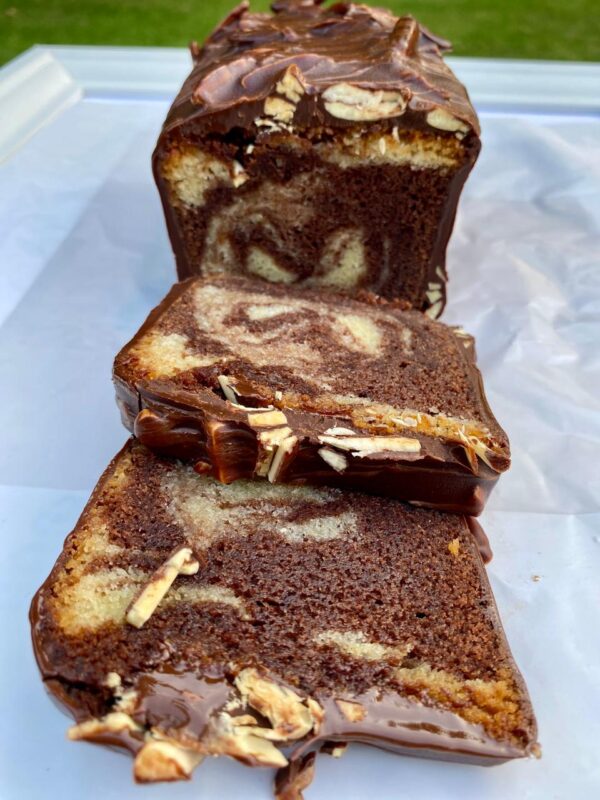 Marble Chocolate Cake with Hazelnuts